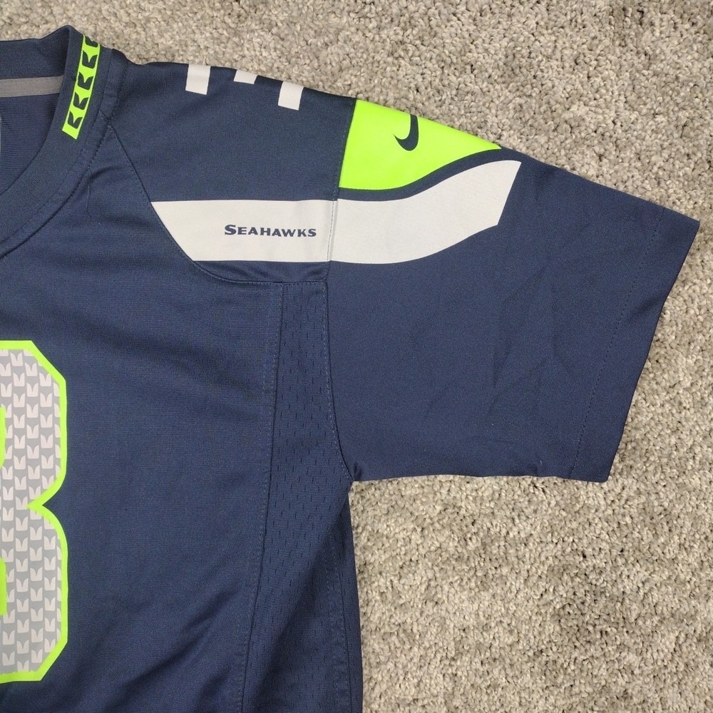 Nike On Field Seattle Seahawks NFL Jersey Shirt Russell Wilson #3 Youth LG Blue - Picture 5 of 16